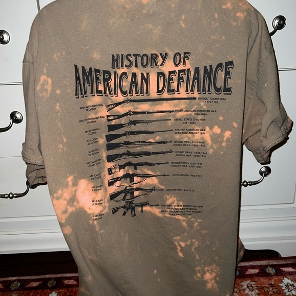 3/$10 History of American Defiance Rifle Liberty Or Death Upcycled Tie Dye Tee - Picture 4 of 10